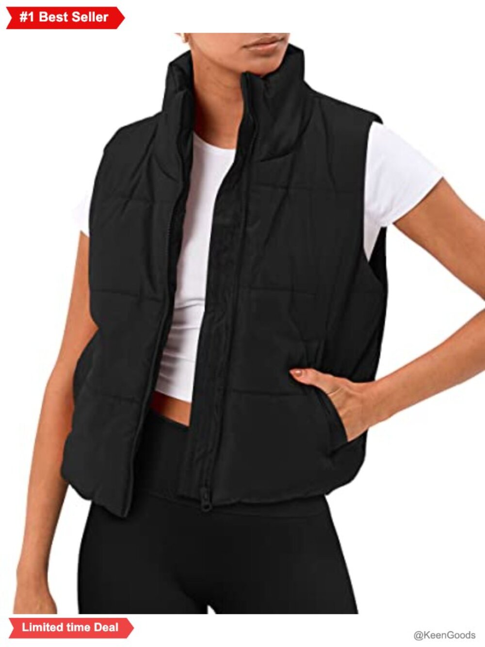 AUTOMET Womens Puffer Vest Cropped Lightweight Fall Winter Outerwear